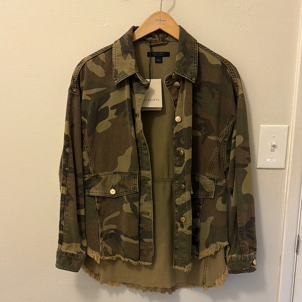 All Saints Camo Shirt Jacket